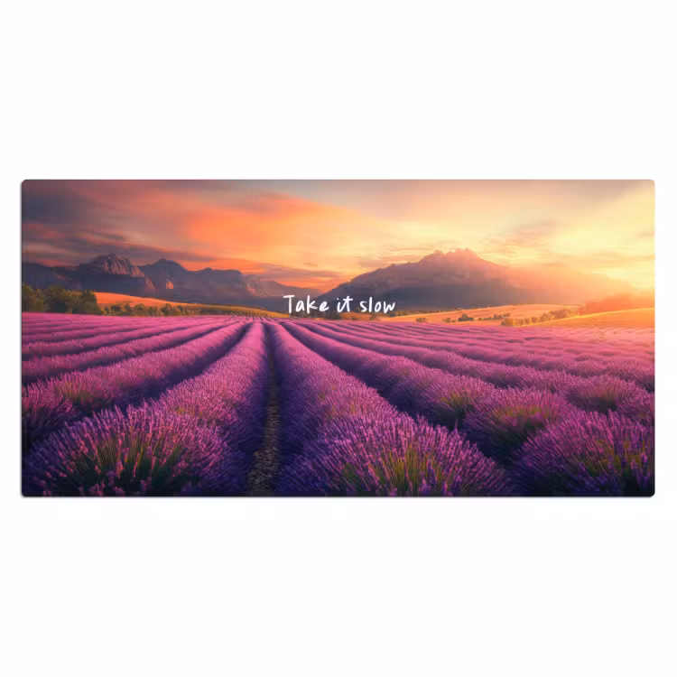 Bureau onderlegger - Lavendelveld - Quote - Zonsondergang — 1