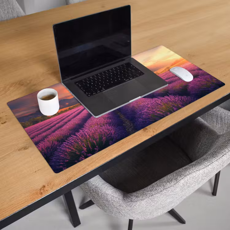 Bureau onderlegger - Lavendelveld - Zonsondergang - Paars — 2