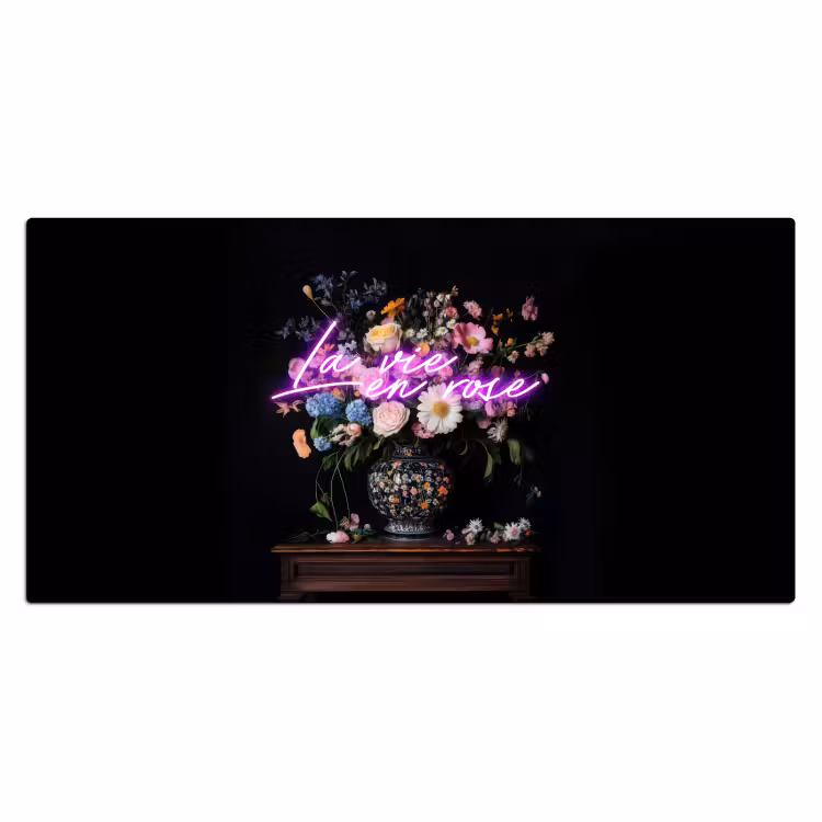 Bureau onderlegger - Neon - Vaas - Bloemen — 1