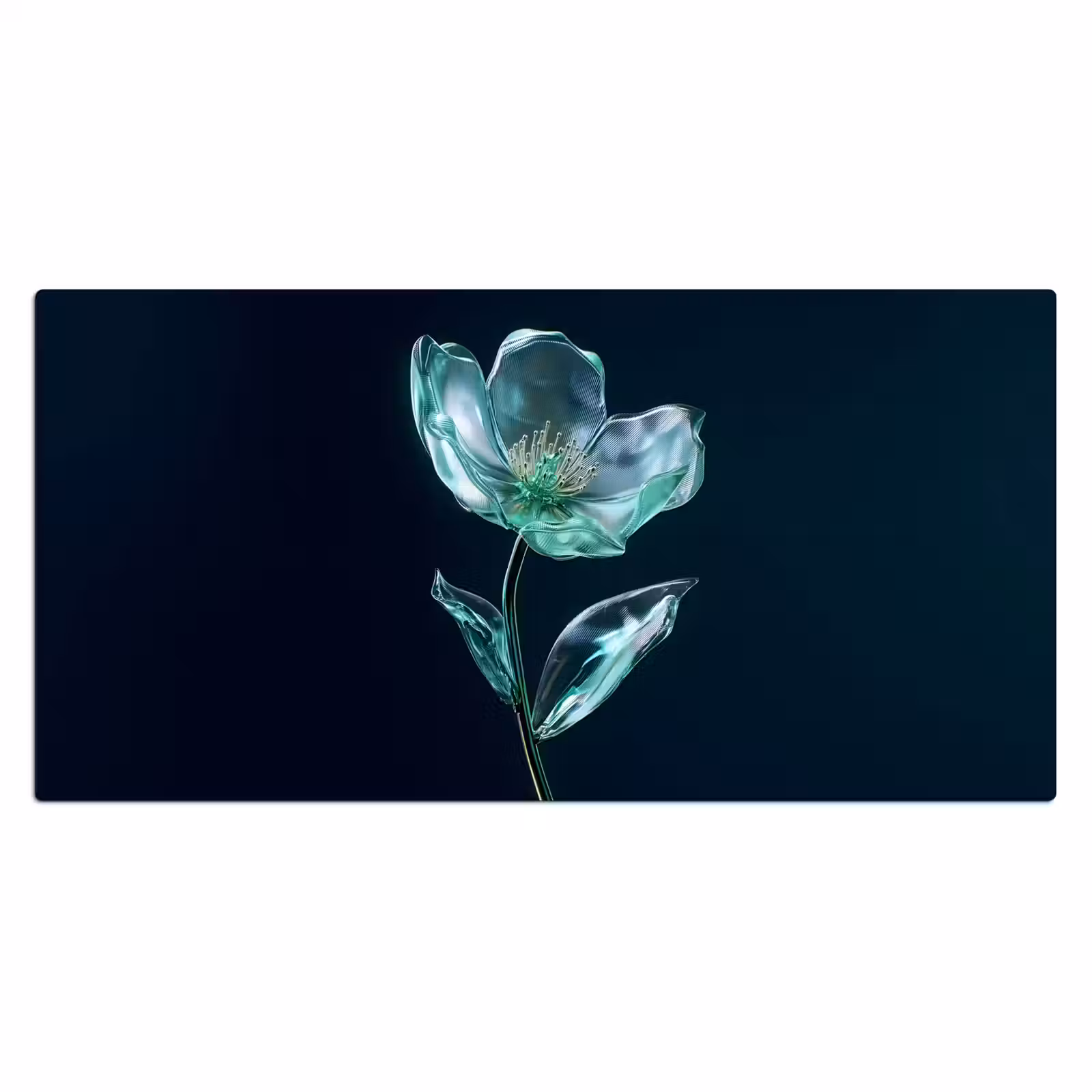 Bureau onderlegger - Bladeren - Bloem - Glazen - Donkerblauw — 1