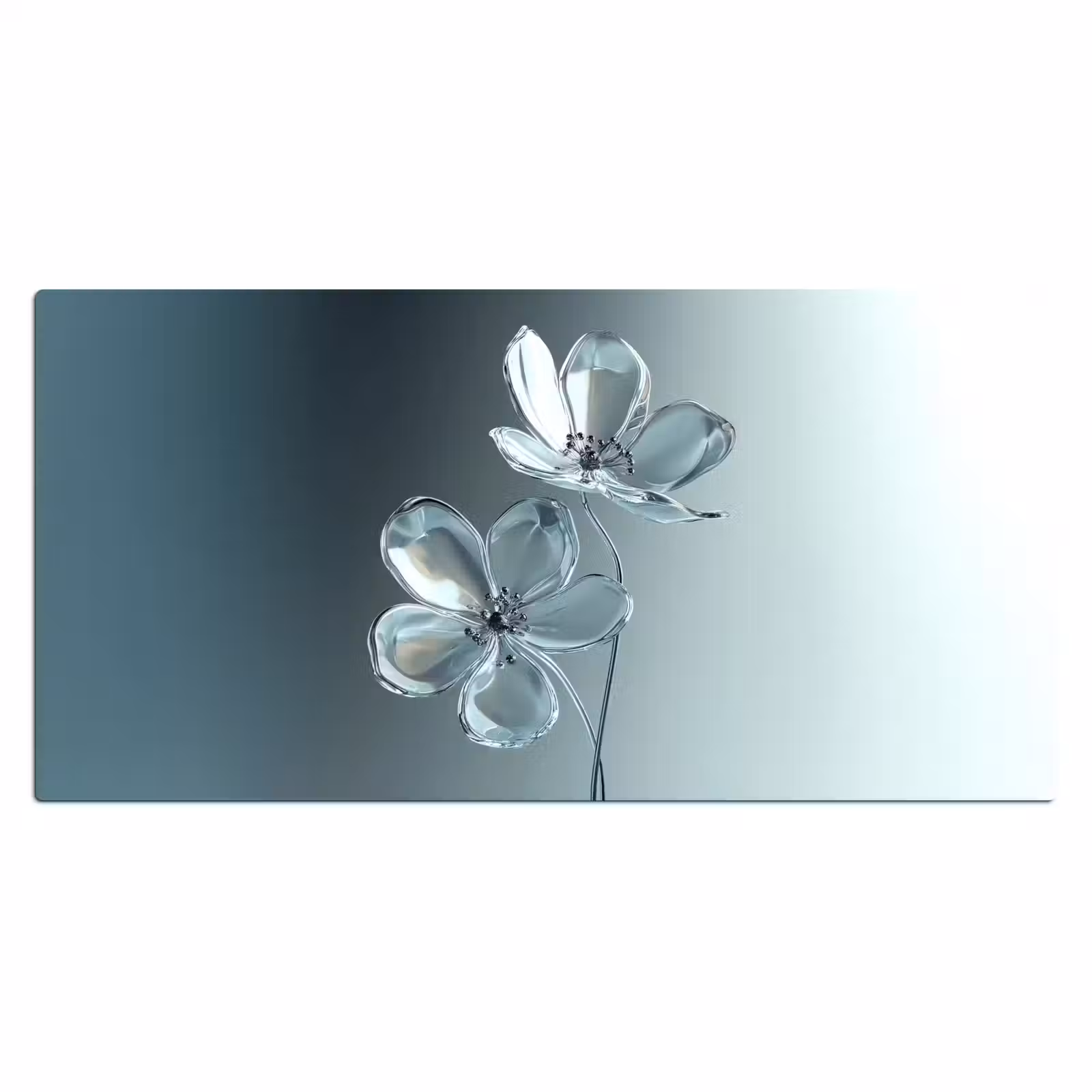 Bureau onderlegger - Kristal - Bloemen - Grijs — 1