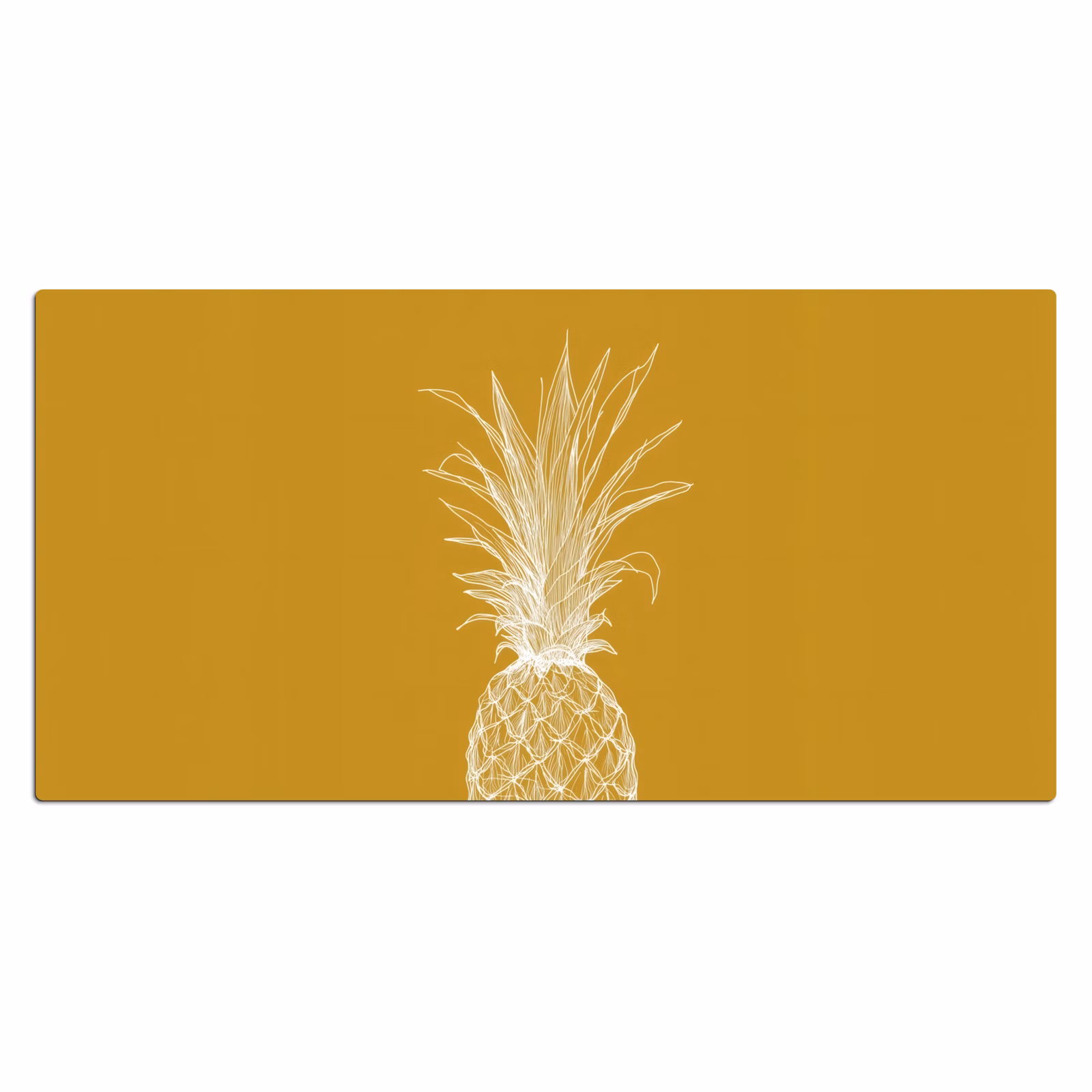 Bureau onderlegger - Lijnillustratie - Ananas - Bladkroon - Okergeel — 1