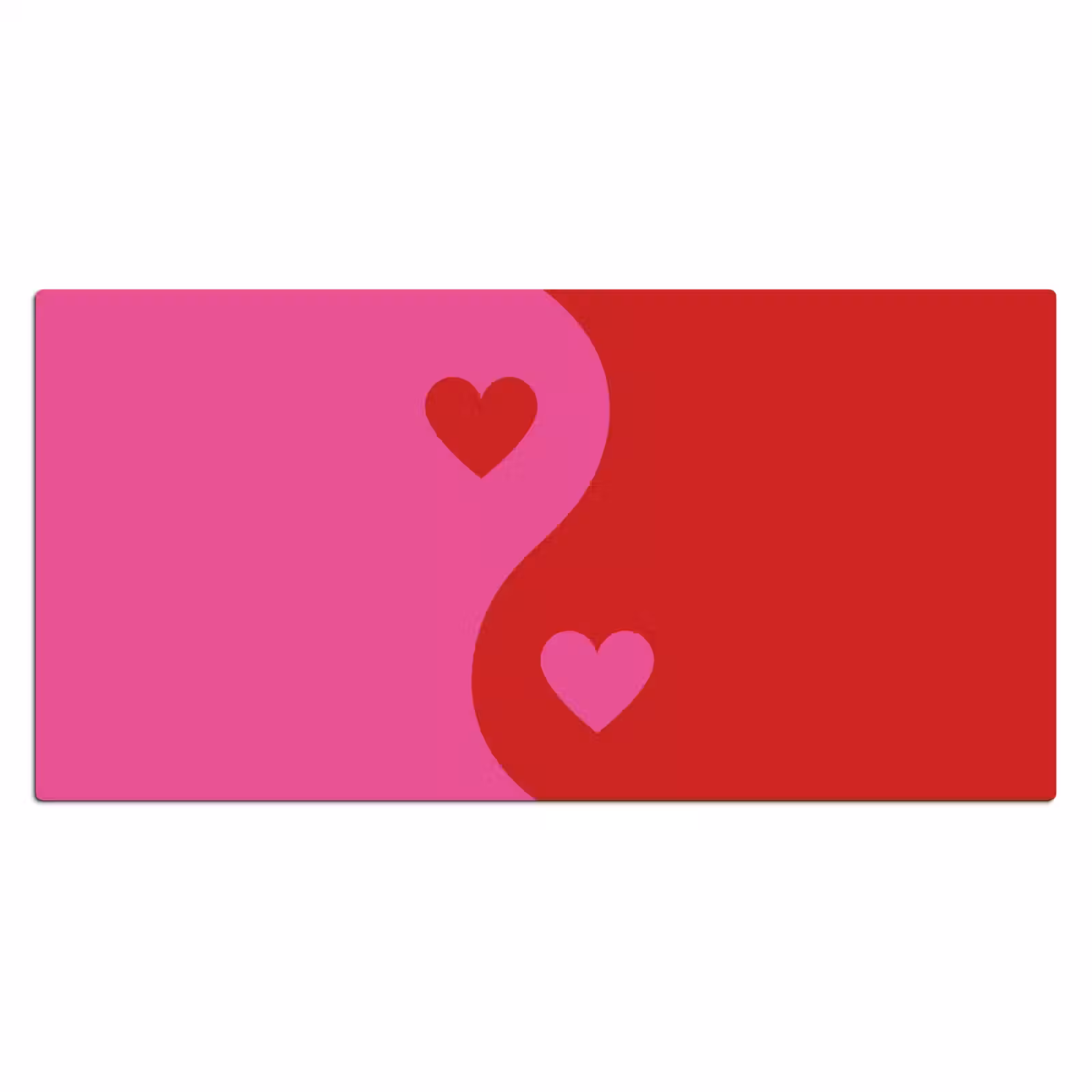 Bureau onderlegger - Minimalistisch - Rood - Roze - Hartjes — 1