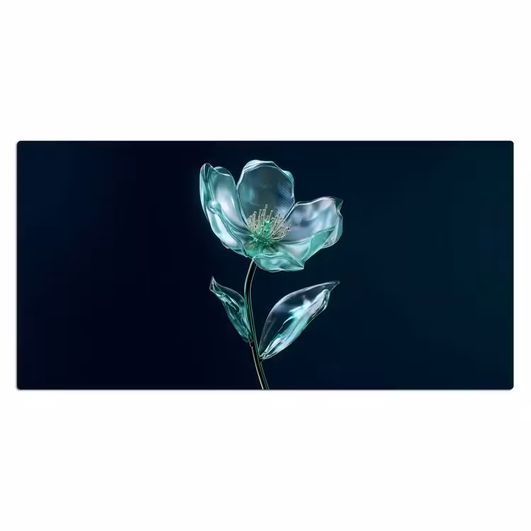 Bureau onderlegger - Bladeren - Bloem - Glazen - Donkerblauw — 1