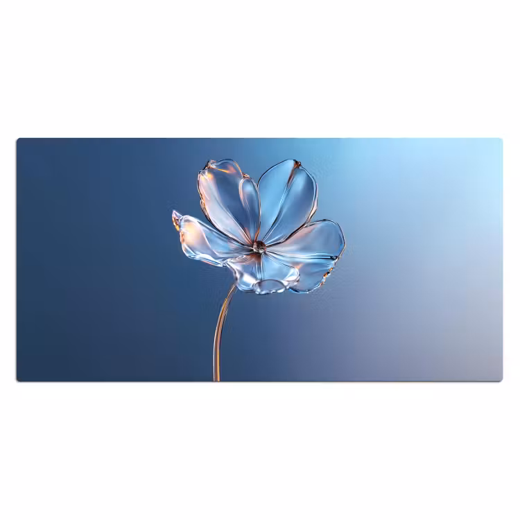 Bureau onderlegger - Blauw - Bloem - Glazen - Sierlijk — 1