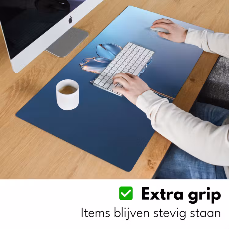 Bureau onderlegger - Blauw - Bloem - Glazen - Sierlijk — 5