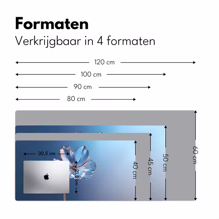 Bureau onderlegger - Blauw - Bloem - Glazen - Sierlijk — 7