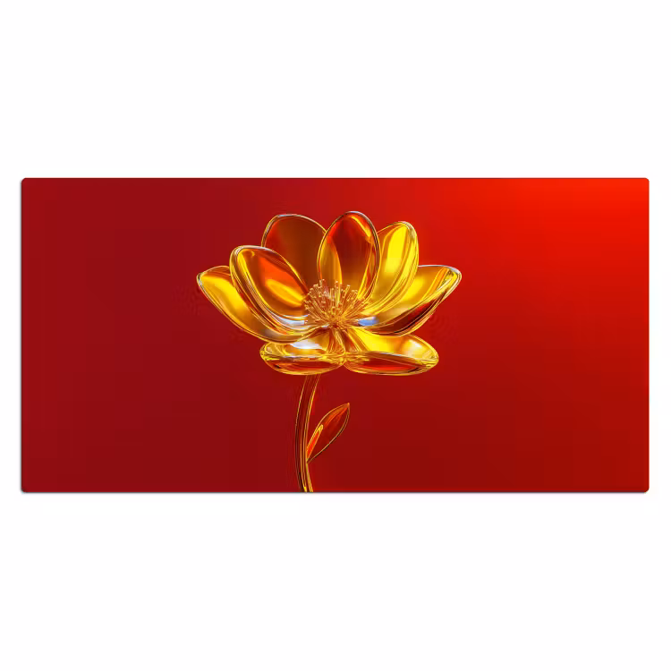 Bureau onderlegger - Bloem - Goud - Glazen — 1