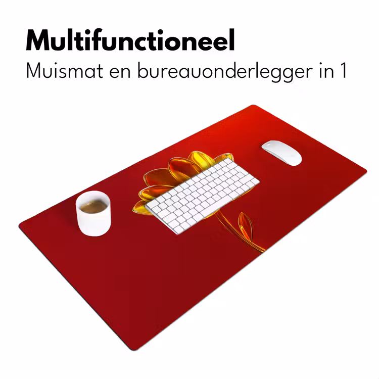 Bureau onderlegger - Bloem - Goud - Glazen — 6