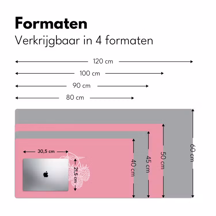 Bureau onderlegger - Frambozen - Steel - Getekend - Roze — 7