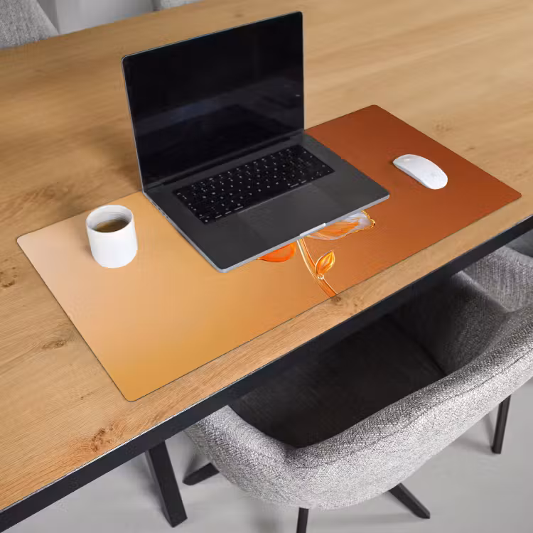 Bureau onderlegger - Glazen - Bloem - Oranje — 2