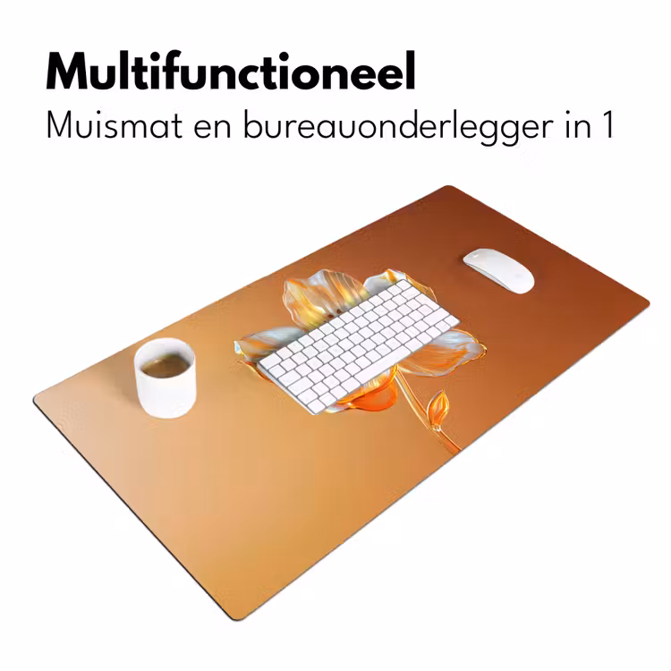 Bureau onderlegger - Glazen - Bloem - Oranje — 6