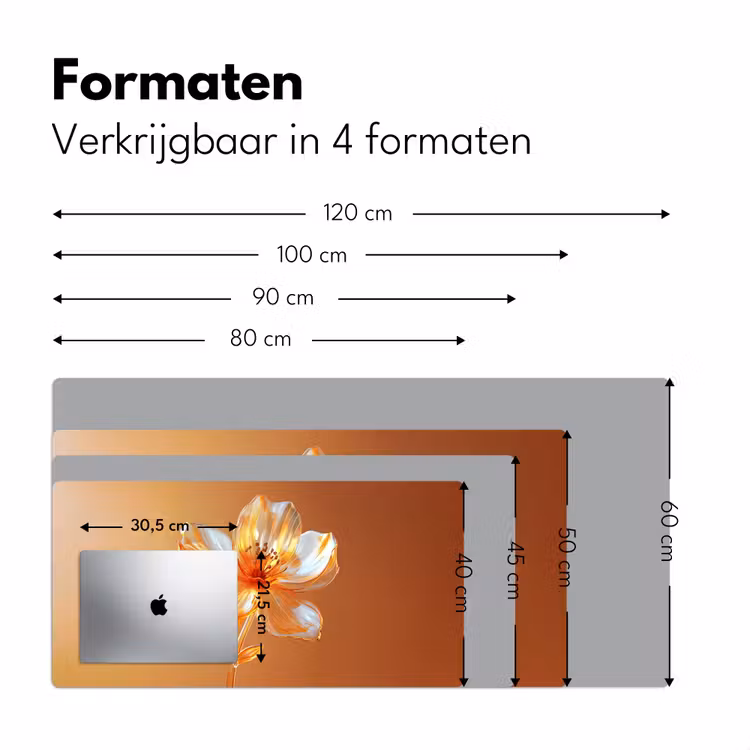 Bureau onderlegger - Glazen - Bloem - Oranje — 7