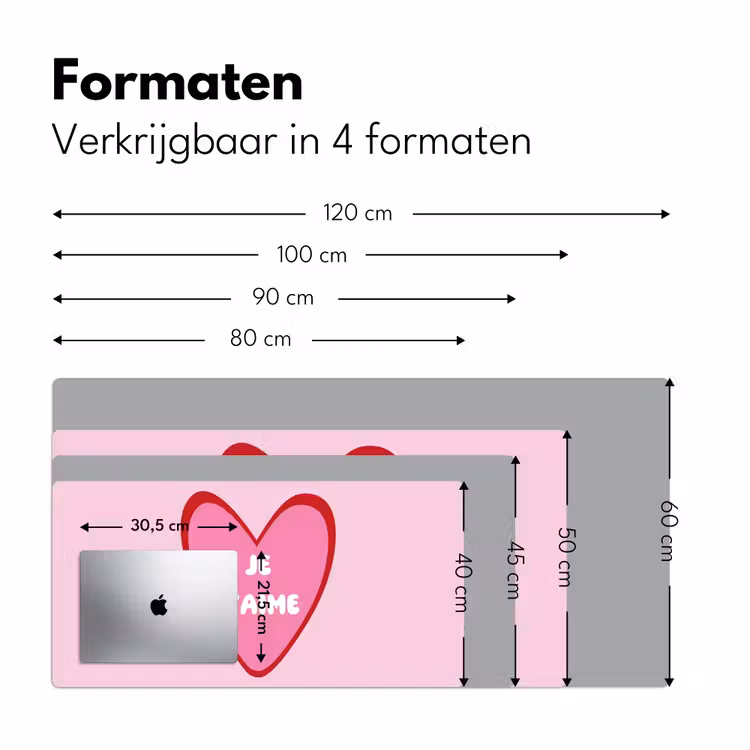 Bureau onderlegger - Hart - Frans - Valentijn - Roze — 7
