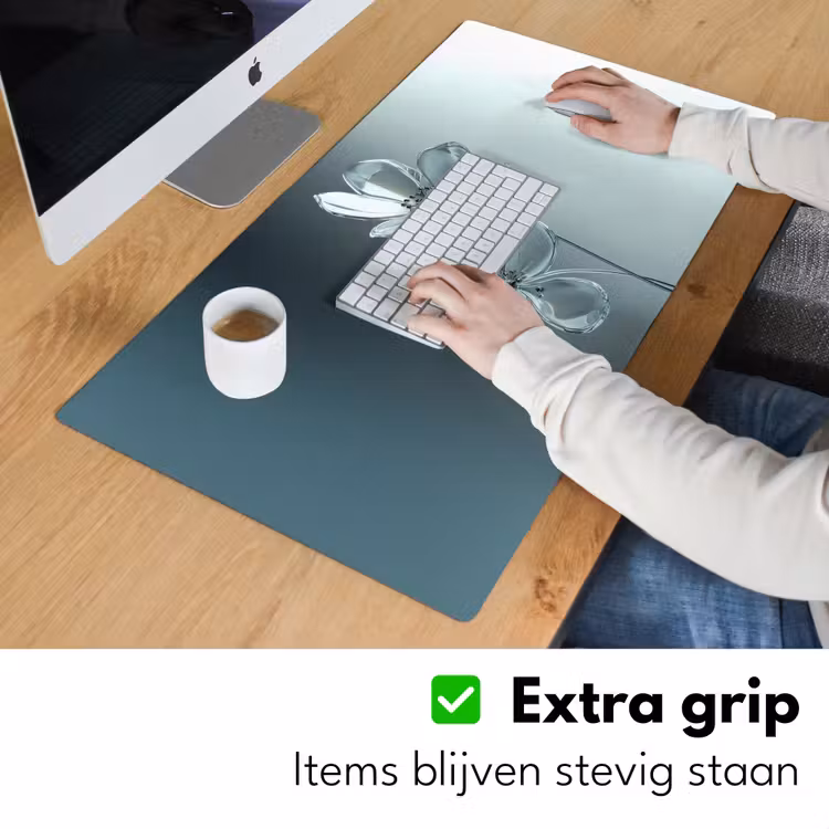 Bureau onderlegger - Kristal - Bloemen - Grijs — 5