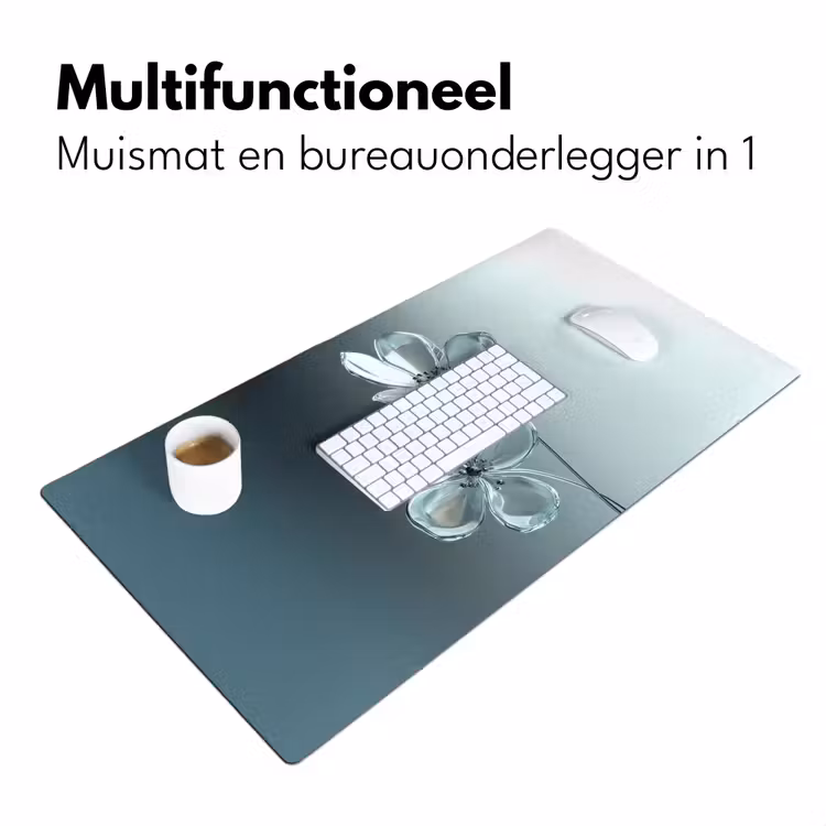 Bureau onderlegger - Kristal - Bloemen - Grijs — 6