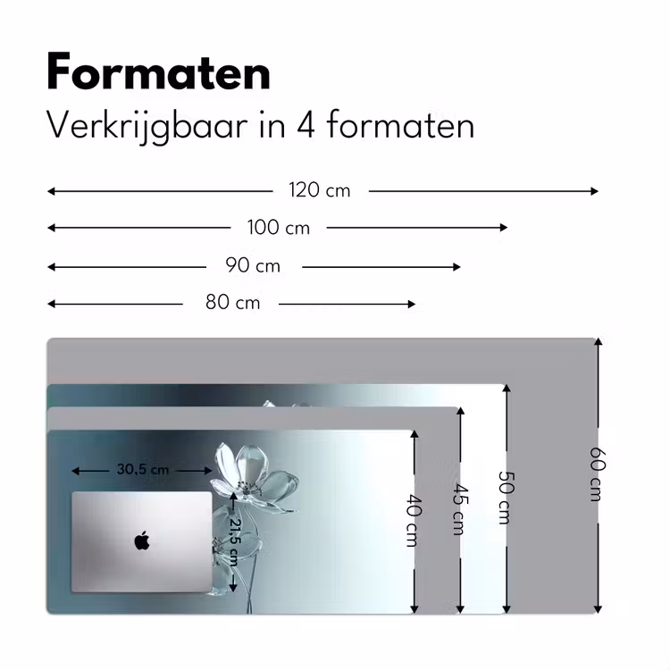 Bureau onderlegger - Kristal - Bloemen - Grijs — 7