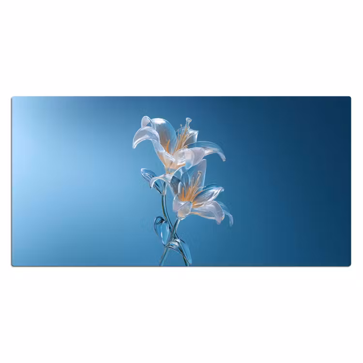 Bureau onderlegger - Lelies - Blauw - Glazen — 1