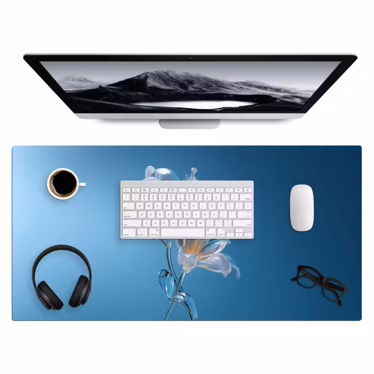 Bureau onderlegger - Lelies - Blauw - Glazen — 3