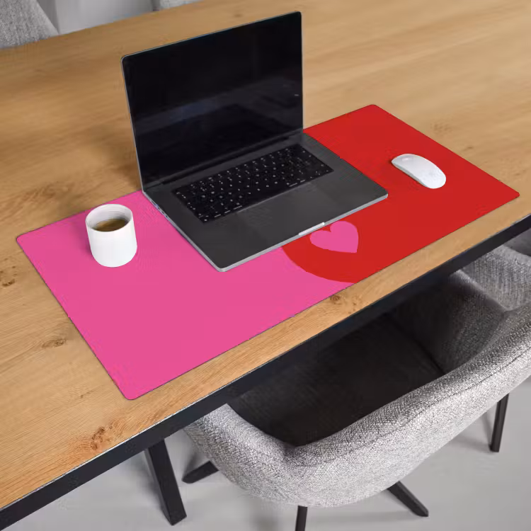 Bureau onderlegger - Minimalistisch - Rood - Roze - Hartjes — 2