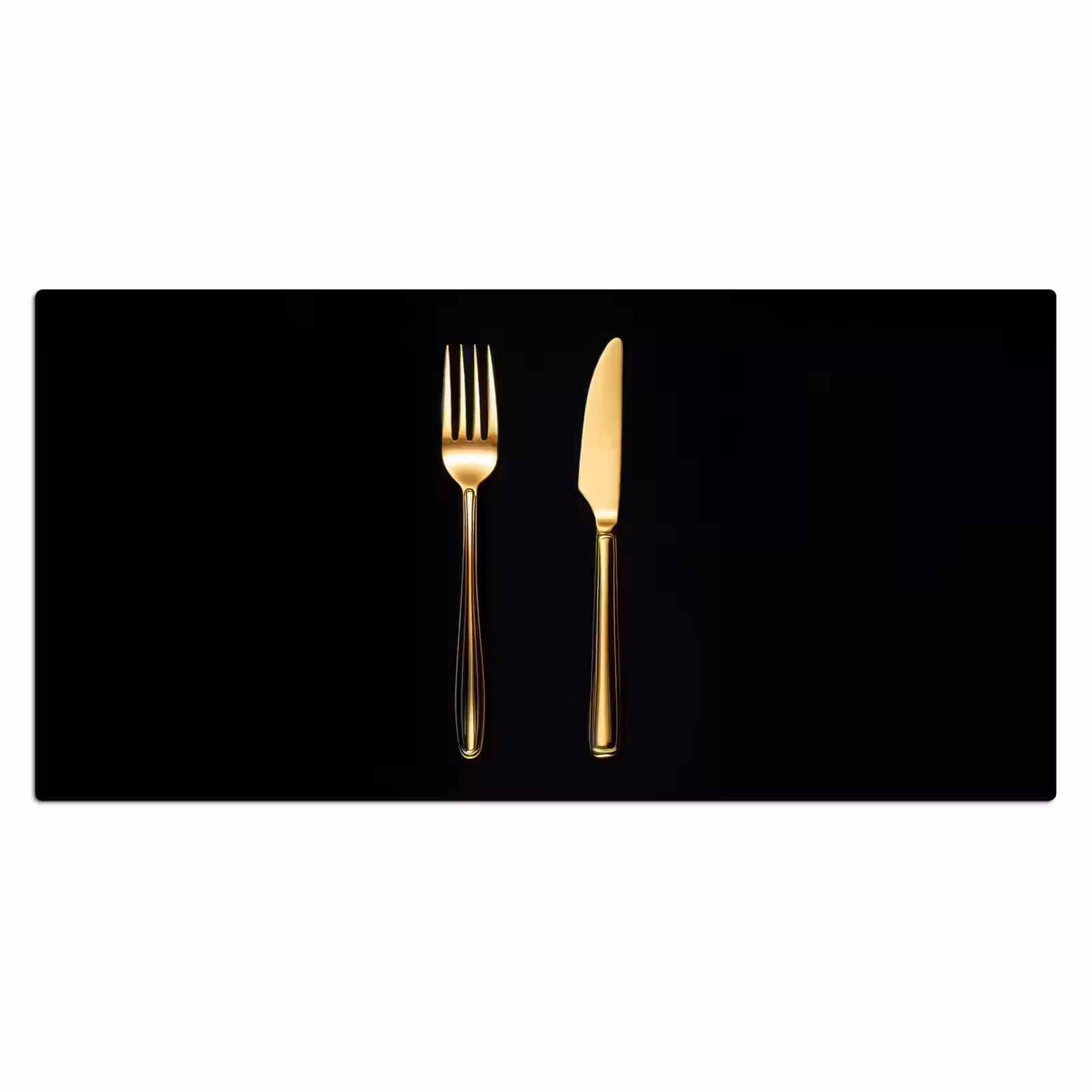 Bureau onderlegger - Bestek - Goud - Mes - Vork — 1