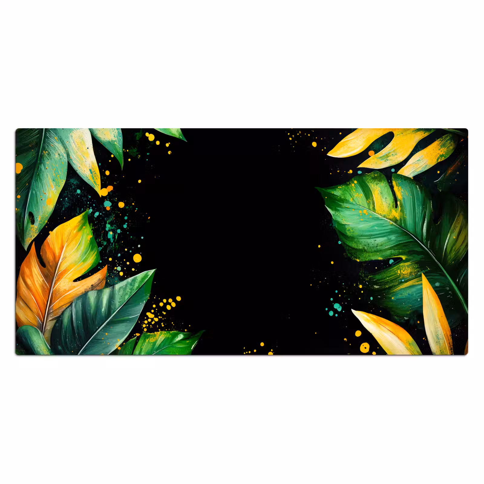 Bureau onderlegger - Bladeren - Groen - Geel - Verf - Jungle — 1