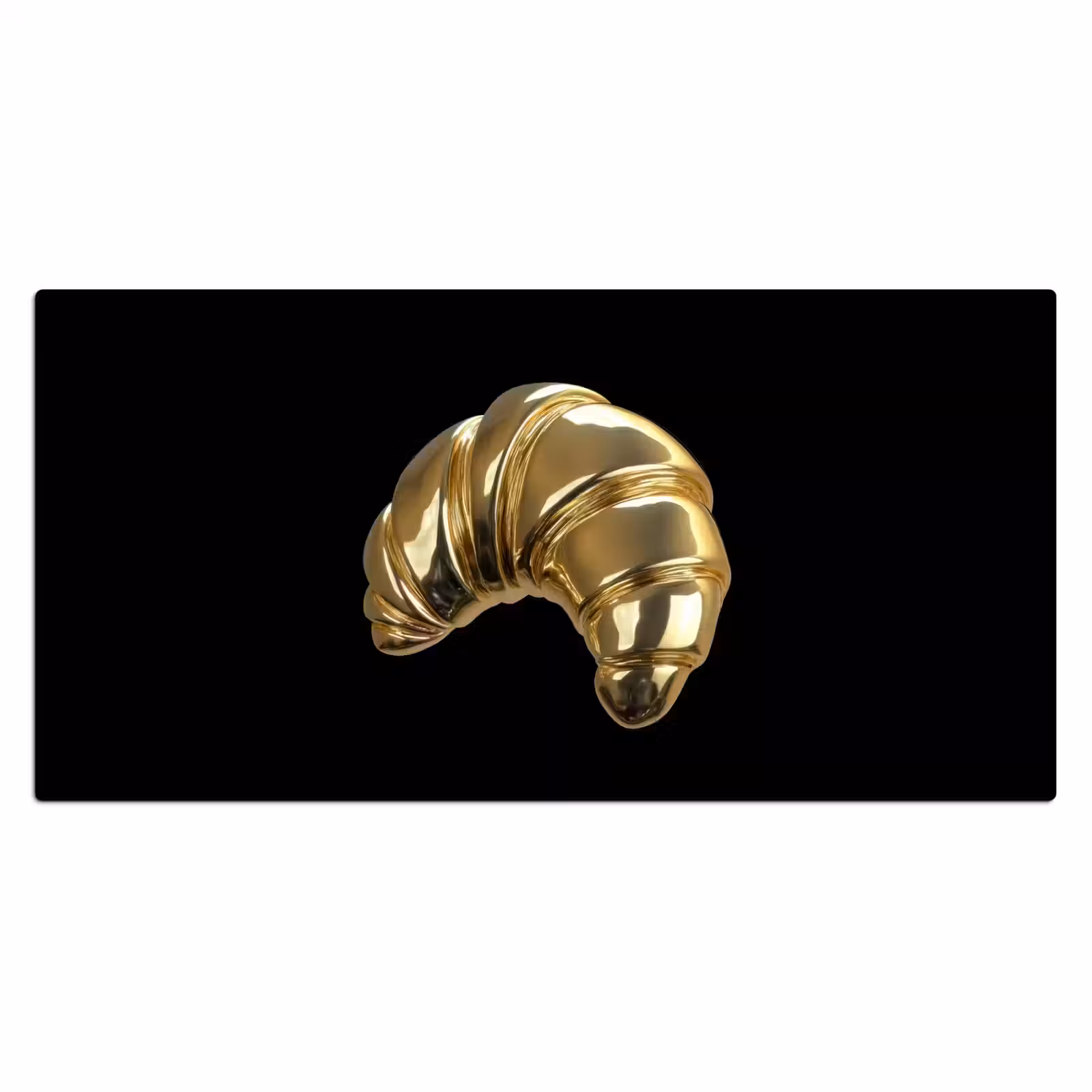 Bureau onderlegger - Croissant - Brood - Goud - Zwart — 1