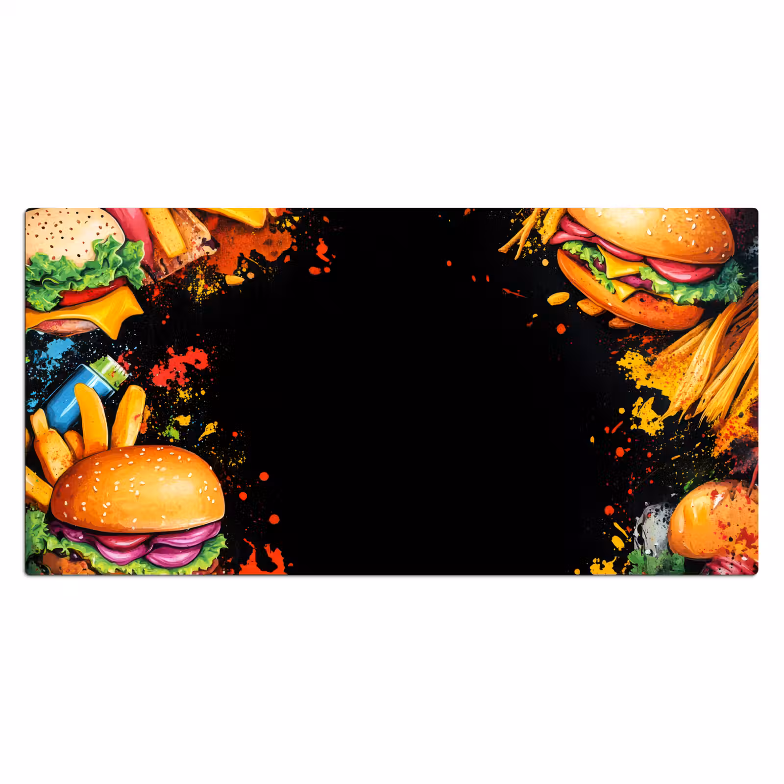Bureau onderlegger - Fastfood - Graffiti - Hamburger - Eten - Modern — 1