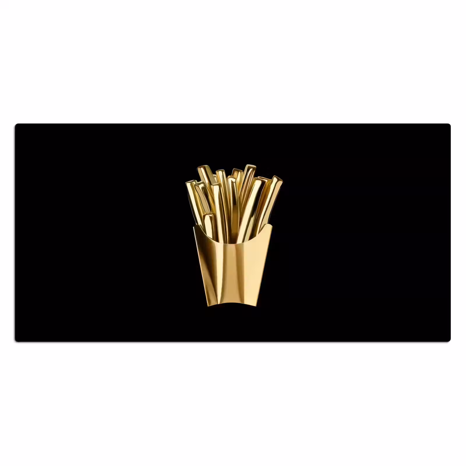 Bureau onderlegger - Friet - Goud - Chrome - Eten — 1