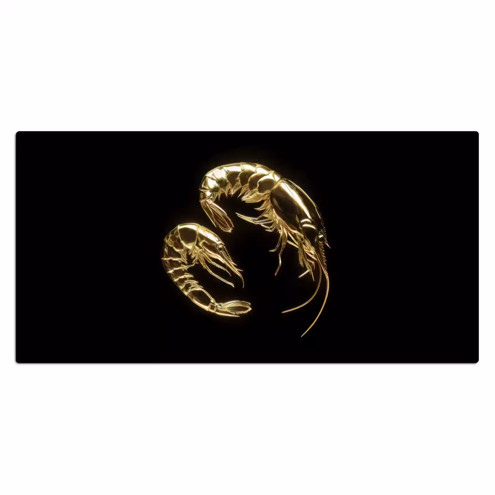 Bureau onderlegger - Garnalen - Zwart - Goud - Dieren — 1