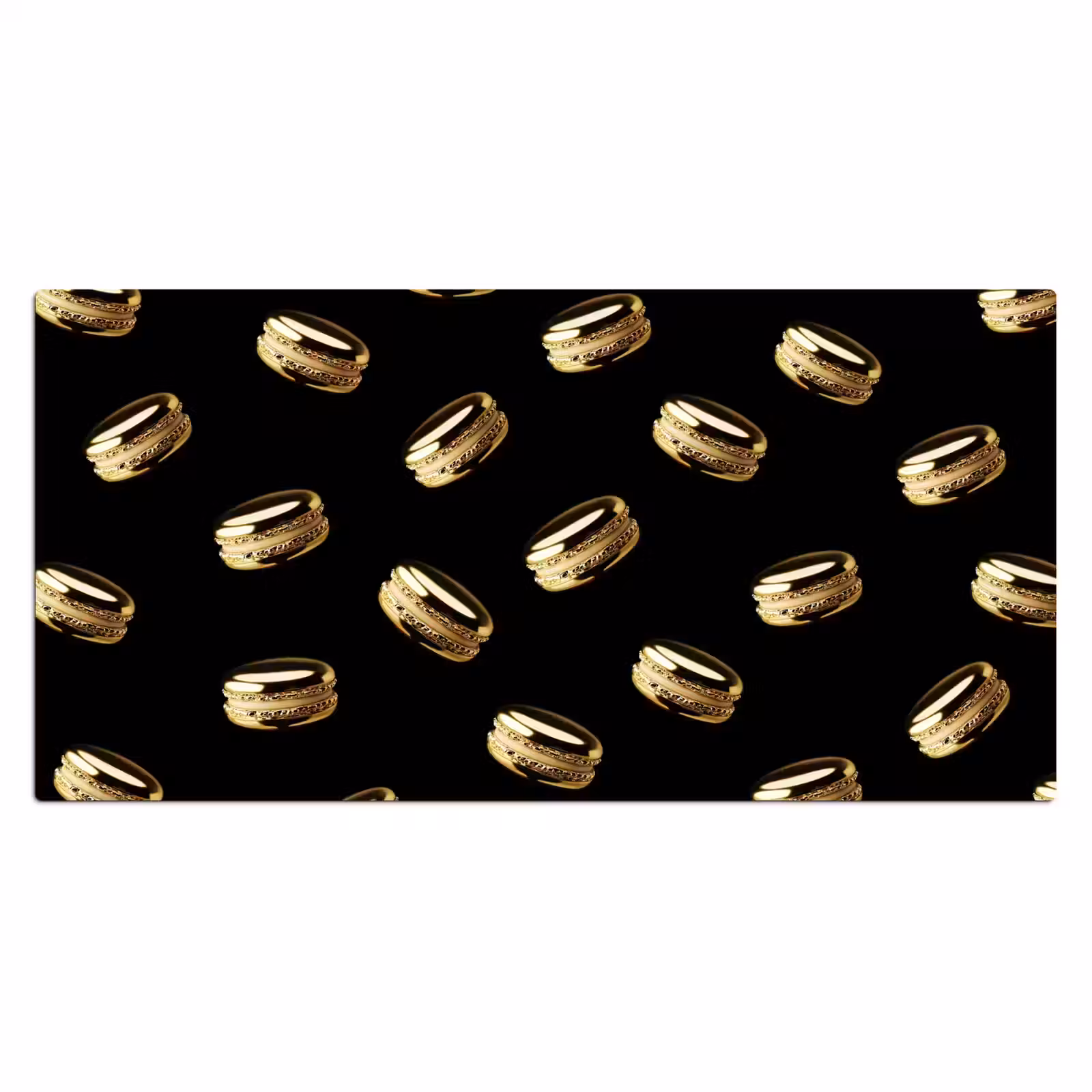 Bureau onderlegger - Macarons - Patroon - Goud - Zwart — 1