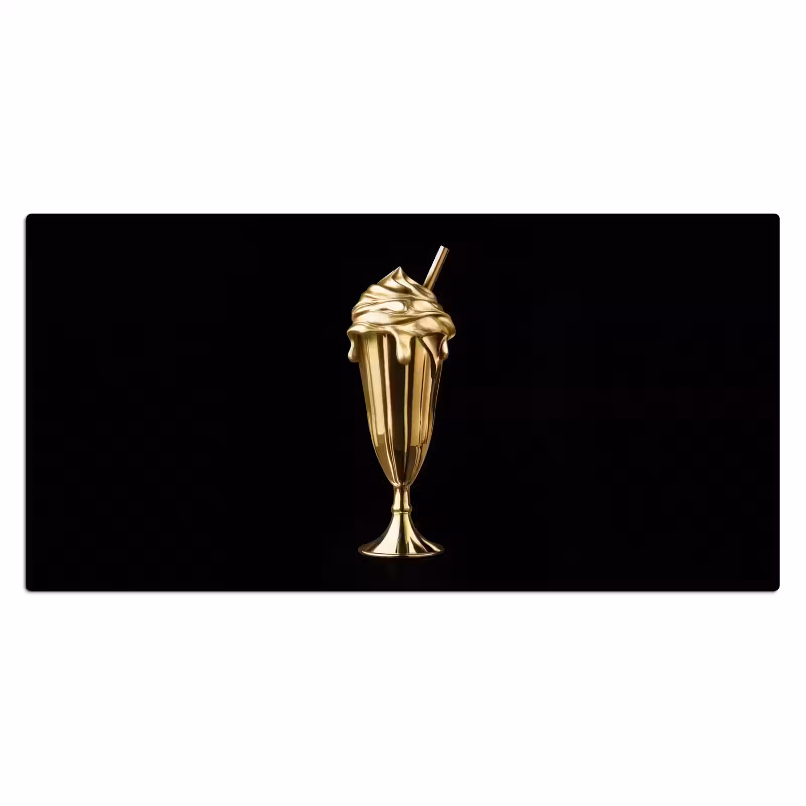 Bureau onderlegger - Milkshake - Goud - Drinken - Zwart — 1