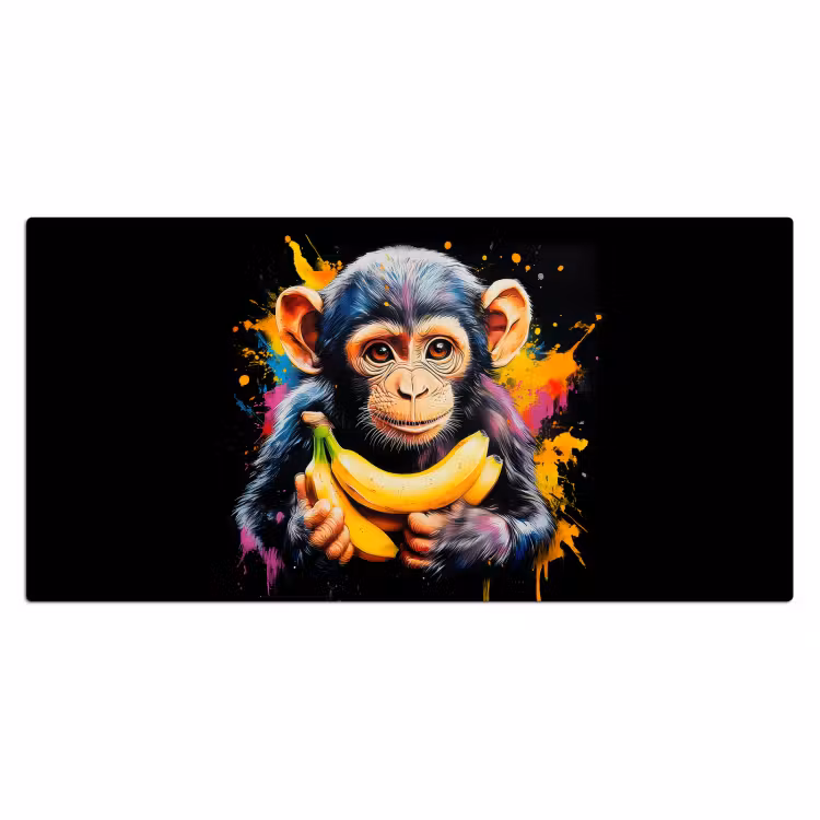 Bureau onderlegger - Aap - Graffiti - Kleurrijk - Bananen - Modern — 1