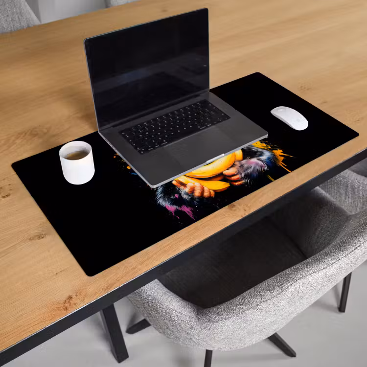 Bureau onderlegger - Aap - Graffiti - Kleurrijk - Bananen - Modern — 2