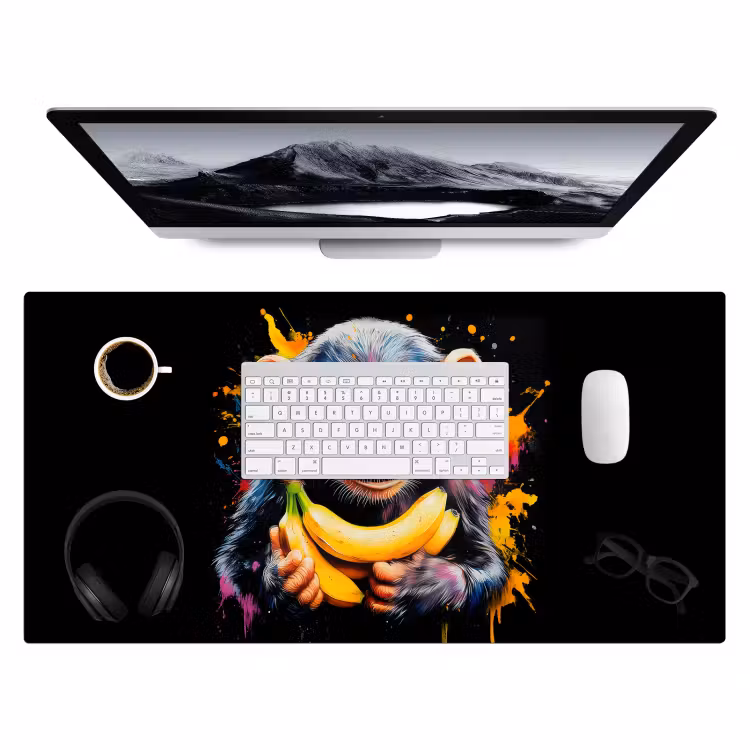 Bureau onderlegger - Aap - Graffiti - Kleurrijk - Bananen - Modern — 3