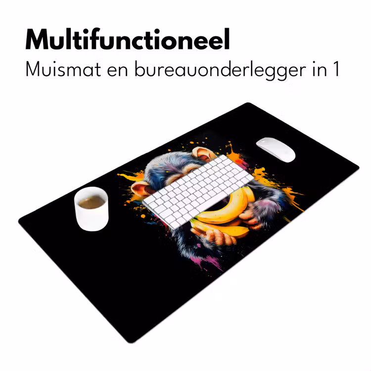 Bureau onderlegger - Aap - Graffiti - Kleurrijk - Bananen - Modern — 6