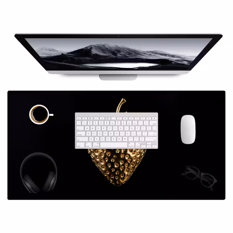 Bureau onderlegger - Aardbei - Goud - Zwart - Chrome — 3