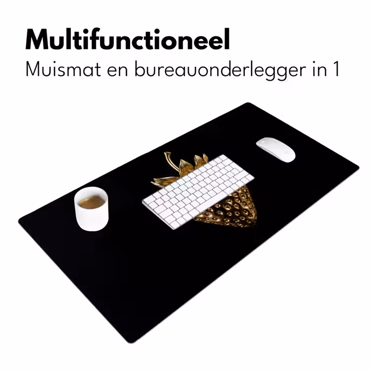 Bureau onderlegger - Aardbei - Goud - Zwart - Chrome — 6