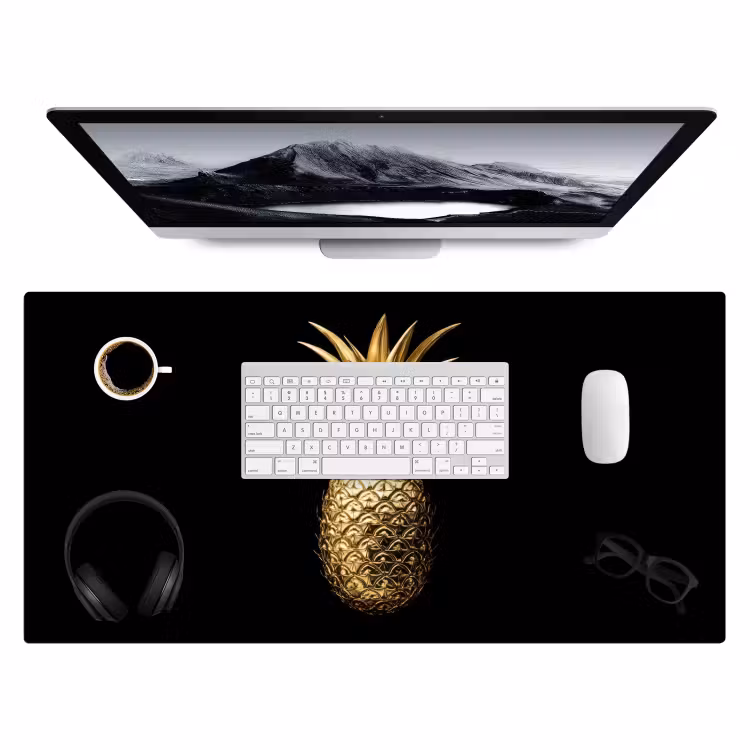 Bureau onderlegger - Ananas - Zwart - Goud - Luxe — 3
