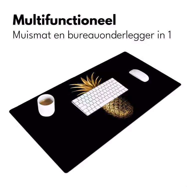 Bureau onderlegger - Ananas - Zwart - Goud - Luxe — 6