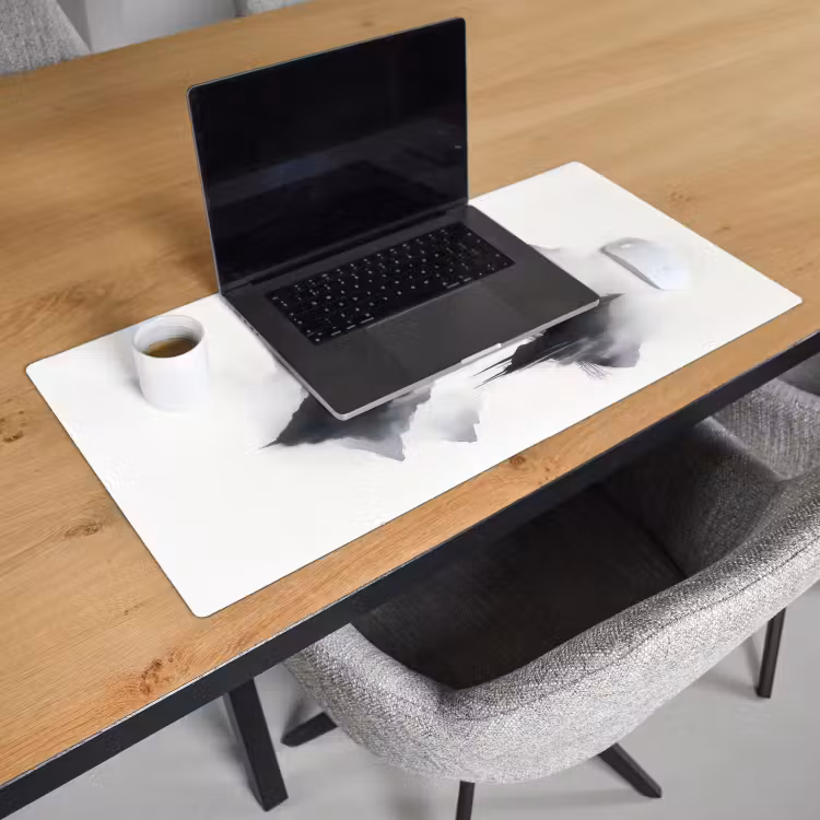 Bureau onderlegger - Bergen - Mistig - Water - Wit — 2