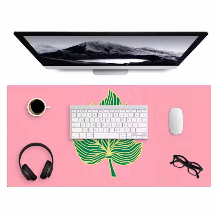 Bureau onderlegger - Blad - Groen - Illustratie - Minimalistisch — 3