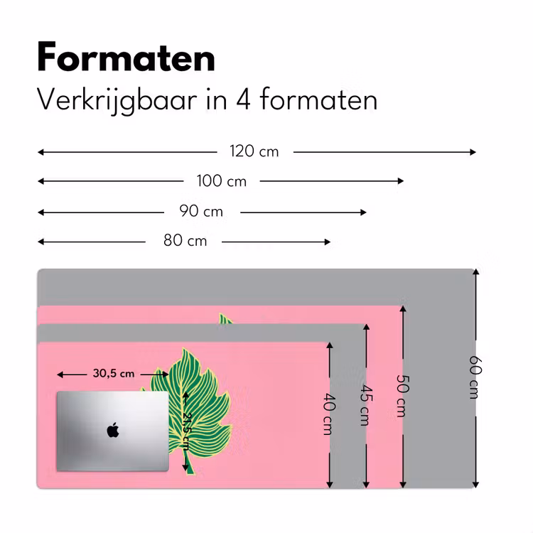 Bureau onderlegger - Blad - Groen - Illustratie - Minimalistisch — 7