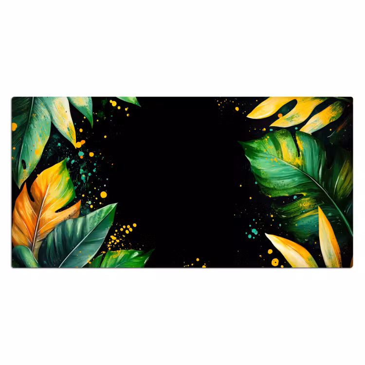Bureau onderlegger - Bladeren - Groen - Geel - Verf - Jungle — 1