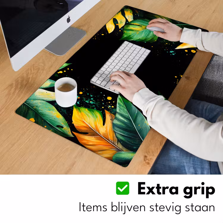 Bureau onderlegger - Bladeren - Groen - Geel - Verf - Jungle — 5