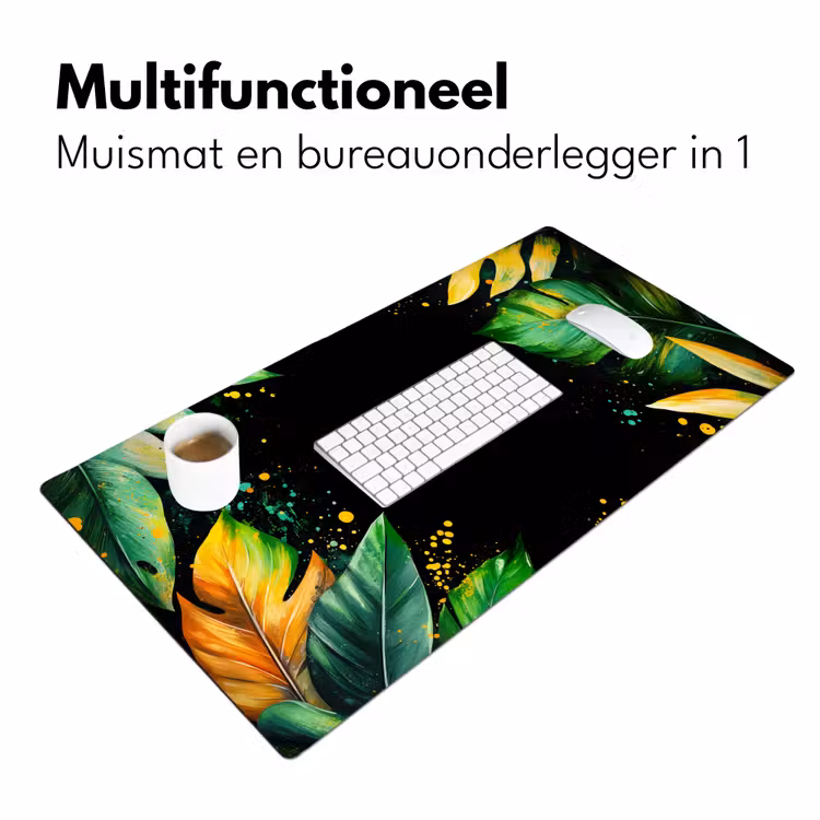Bureau onderlegger - Bladeren - Groen - Geel - Verf - Jungle — 6