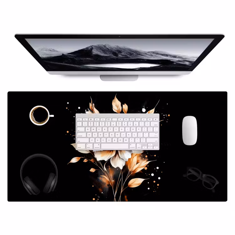 Bureau onderlegger - Bloem - Verf - Goud - Graffiti - Modern — 3