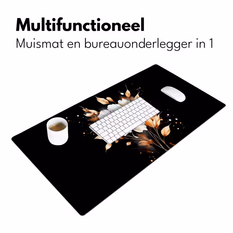 Bureau onderlegger - Bloem - Verf - Goud - Graffiti - Modern — 6