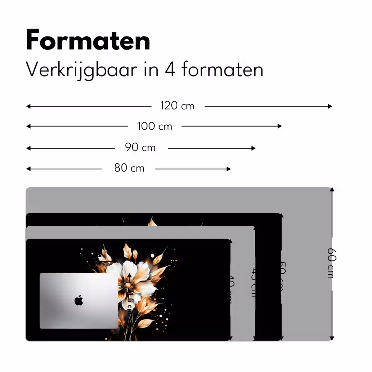 Bureau onderlegger - Bloem - Verf - Goud - Graffiti - Modern — 7
