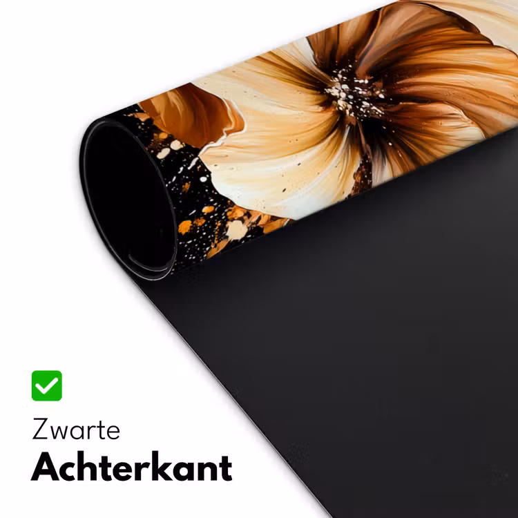 Bureau onderlegger - Bloemen - Goud - Graffiti - Zwart - Abstract — 4